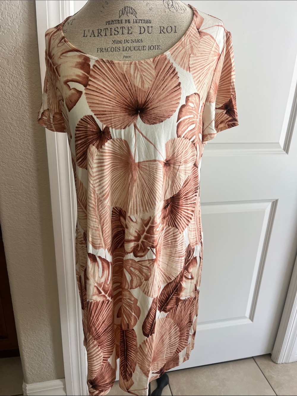 NWT Soma cool nights scoop neck sleep shirt PANDAWA Palm Champagne Medium